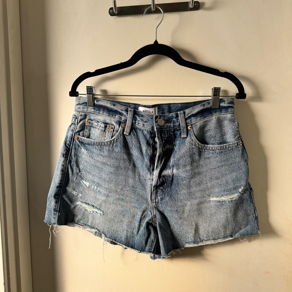 Pistola Nova High Rise Short in Passage Distressed Wash
